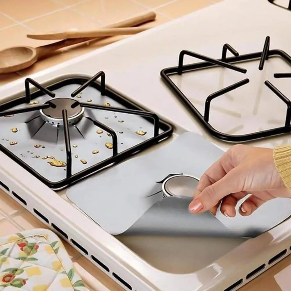 1/4PC Stove Protector Cover Liner Gas Stove Protector Gas