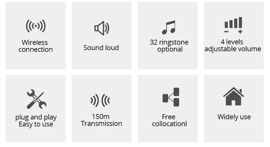 Fuers Wireless Doorbell Home Welcome Smart Door bell