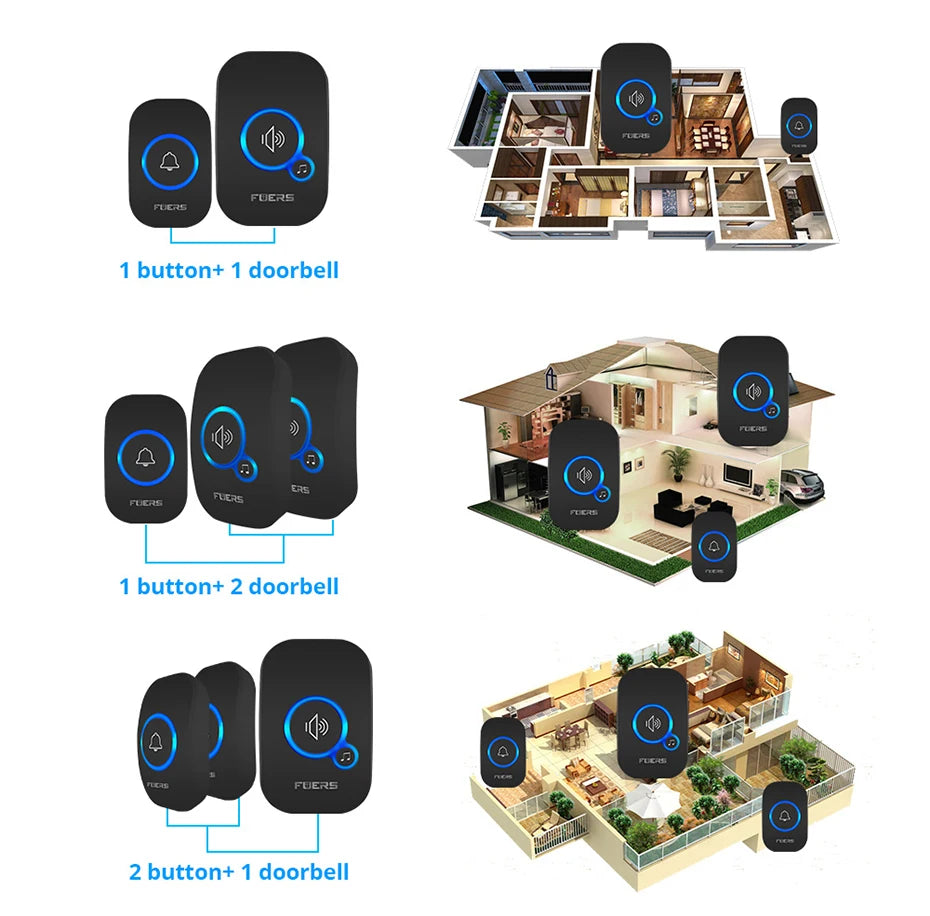 Fuers Wireless Doorbell Home Welcome Smart Door bell