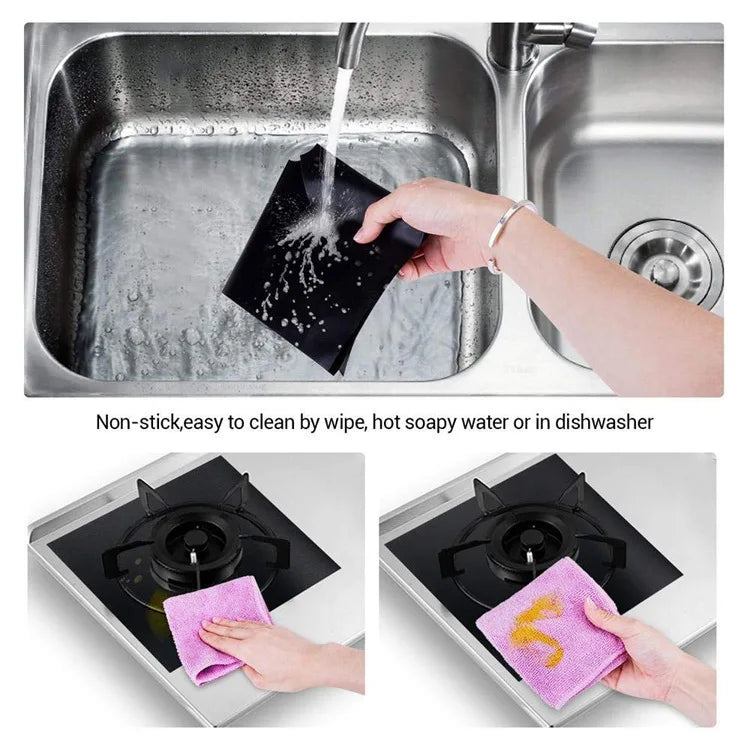 1/4PC Stove Protector Cover Liner Gas Stove Protector Gas