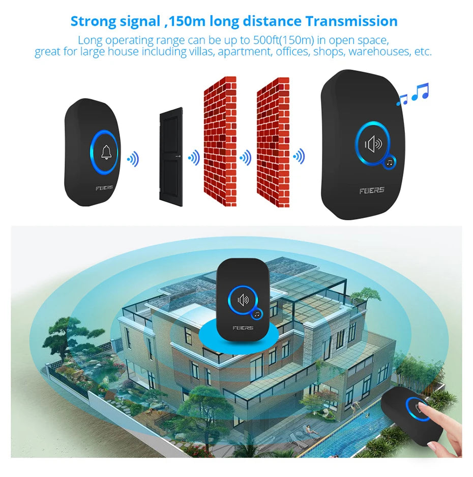 Fuers Wireless Doorbell Home Welcome Smart Door bell