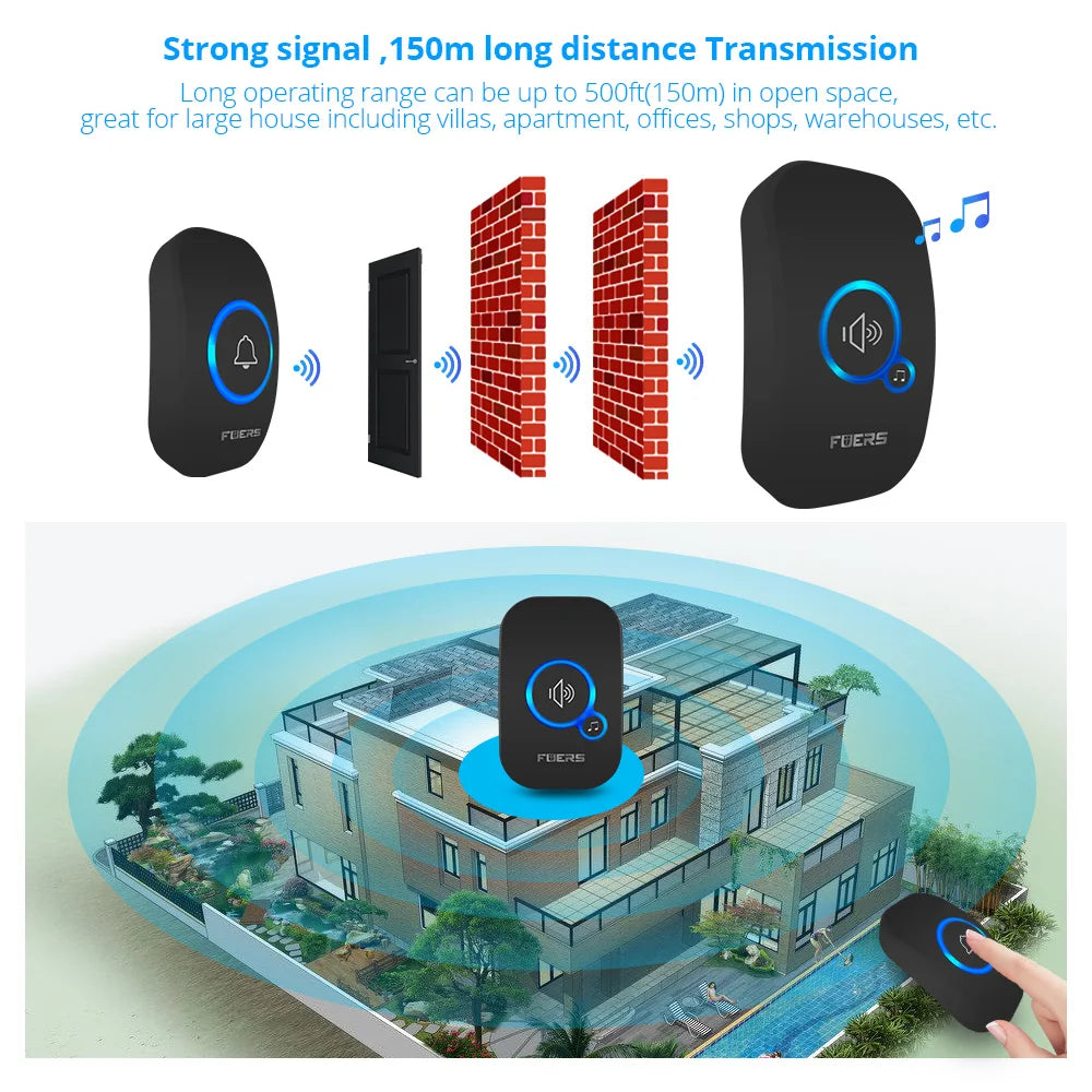 Fuers Wireless Doorbell Home Welcome Smart Door bell
