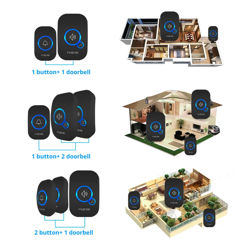 Fuers Wireless Doorbell Home Welcome Smart Door bell