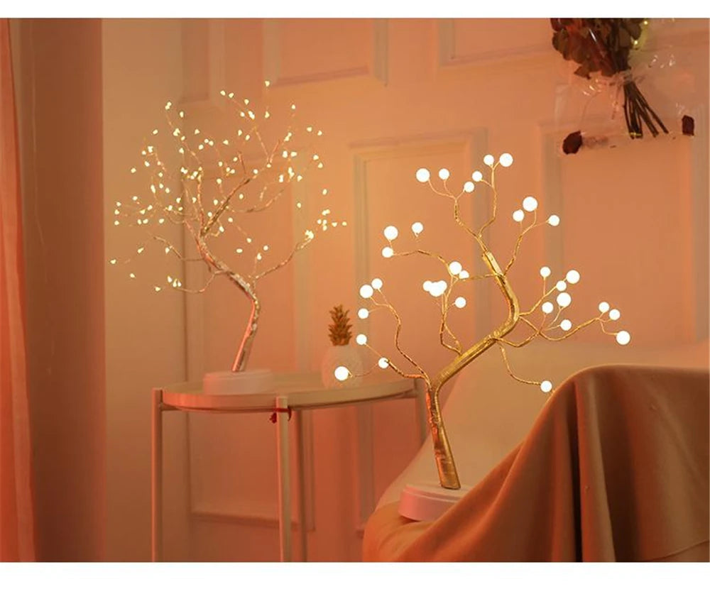 LED Night Light Mini Christmas Tree Copper Wire