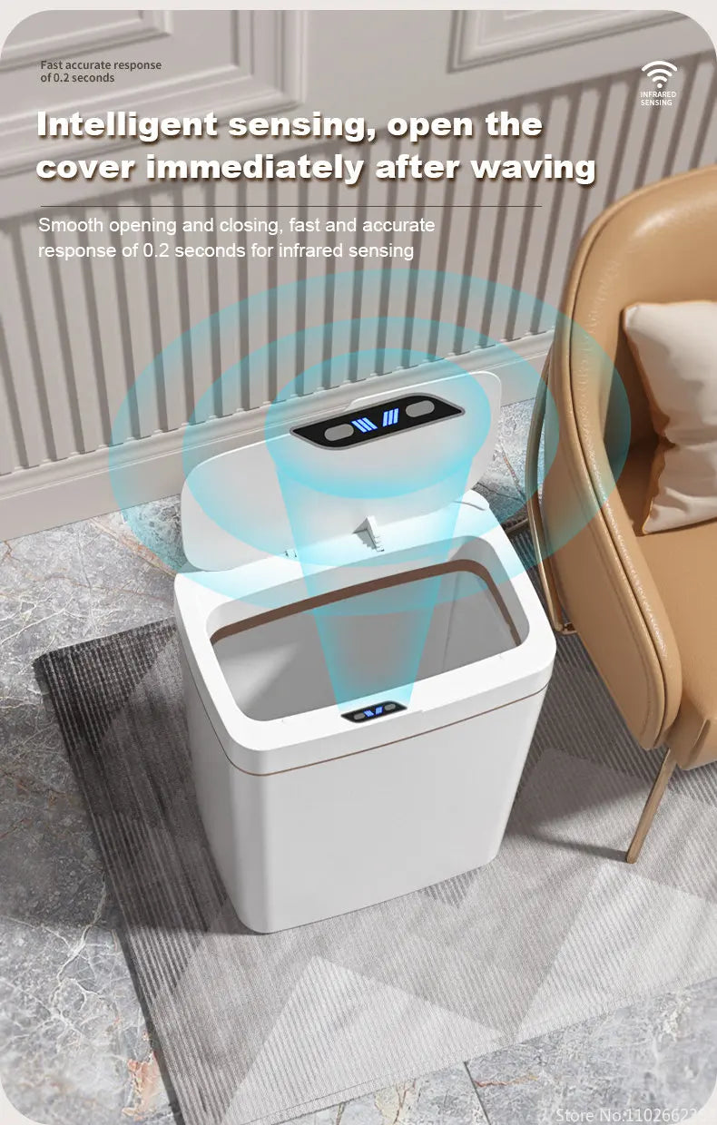 15/18L Smart Sensor Trash Can Garbage Bucket Waterproof