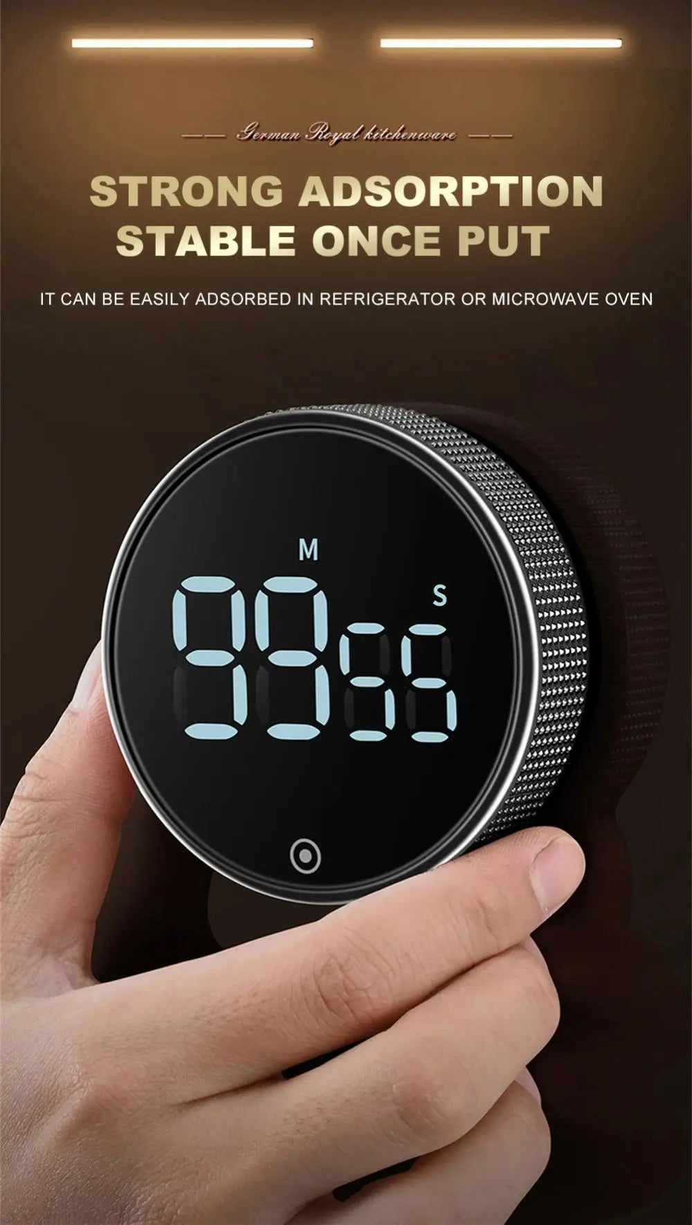 LED Digital Kitchen Timer Study Stopwatch Magnetic
