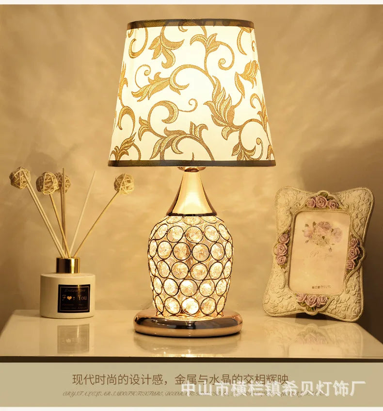 European-Style Crystal Table Lamp Ins Simple Modern