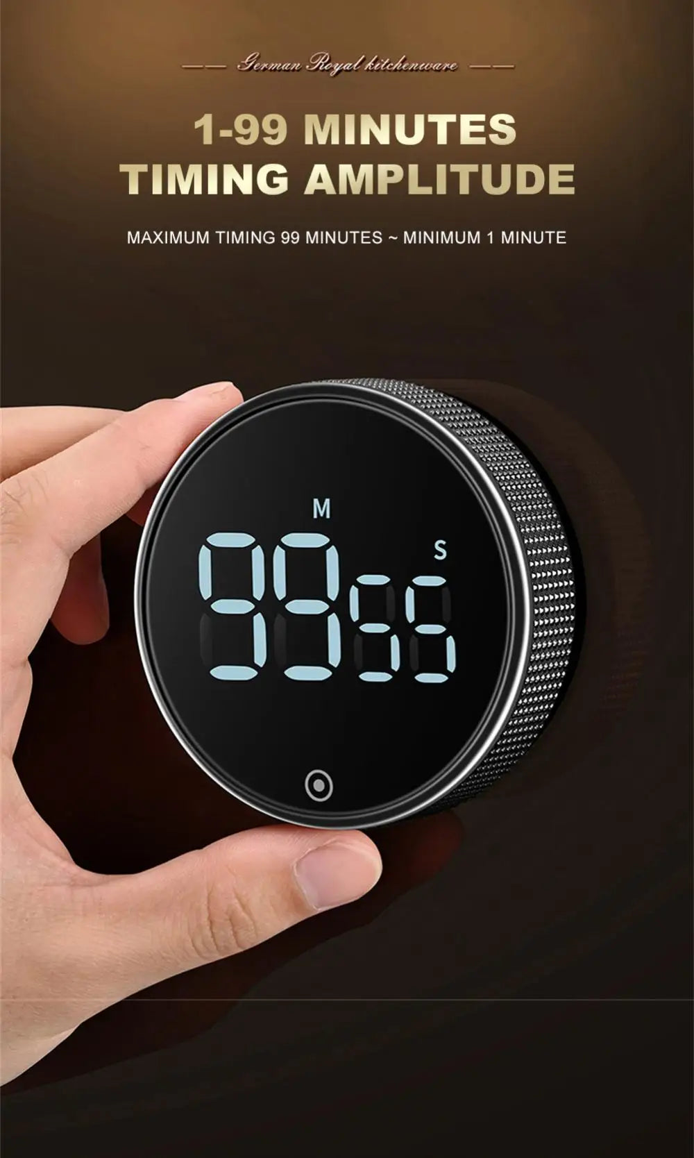 LED Digital Kitchen Timer Study Stopwatch Magnetic