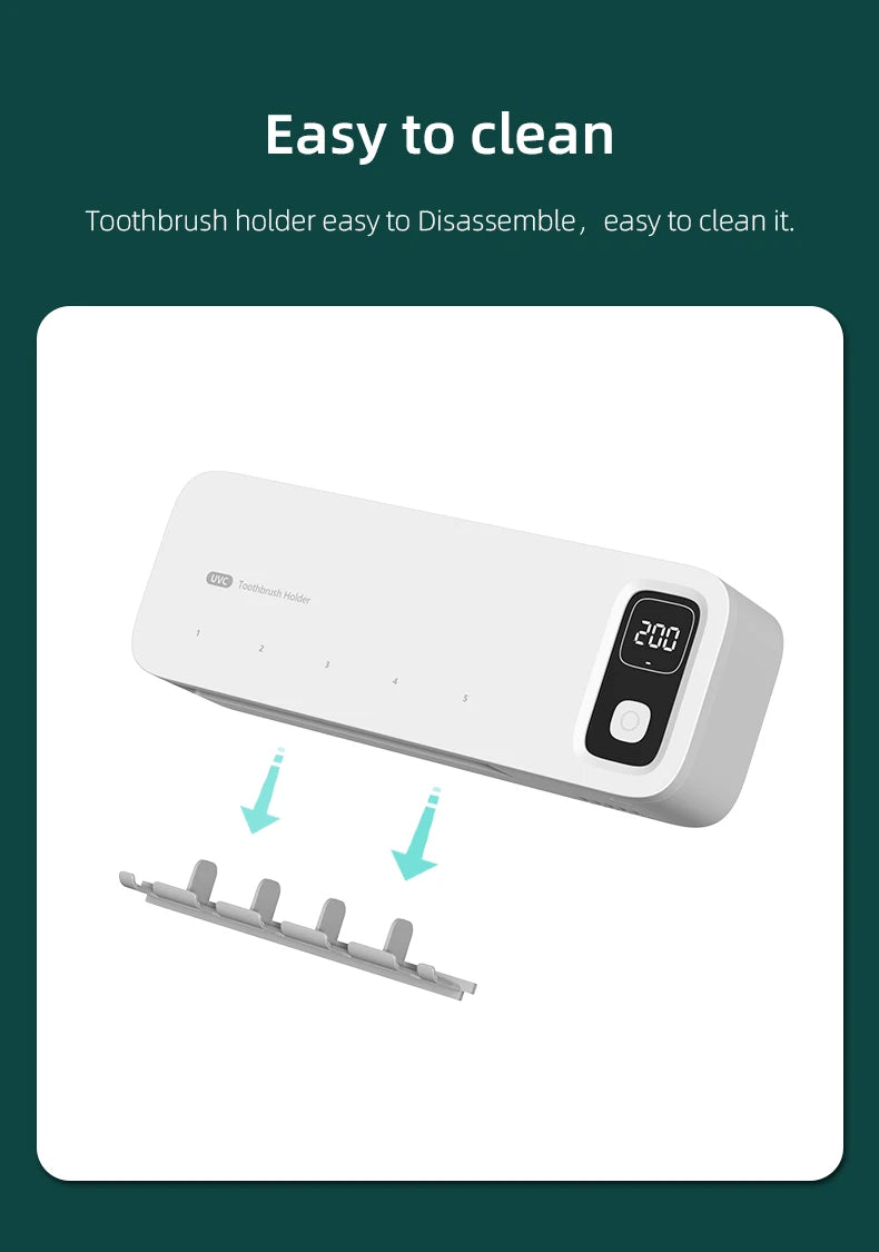 UV Toothbrush Sterilizer Rechargeable Fast Drying