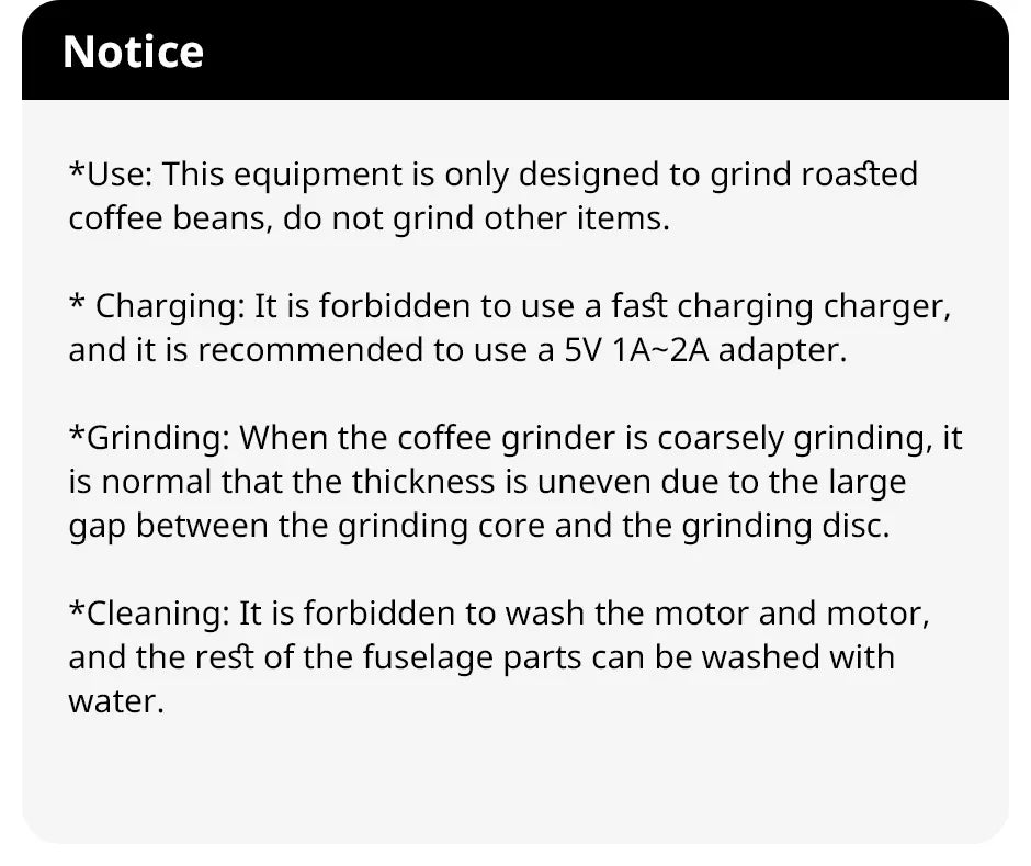 Coffee Grinder TYPE C USB Charge Professional