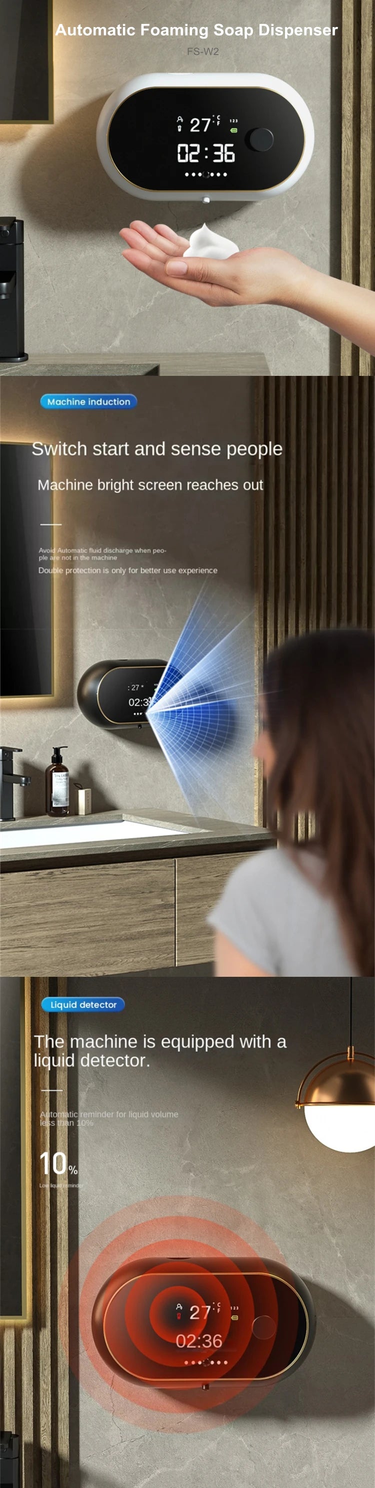 Creative Liquid Foam Soap Dispensers Time Temperature