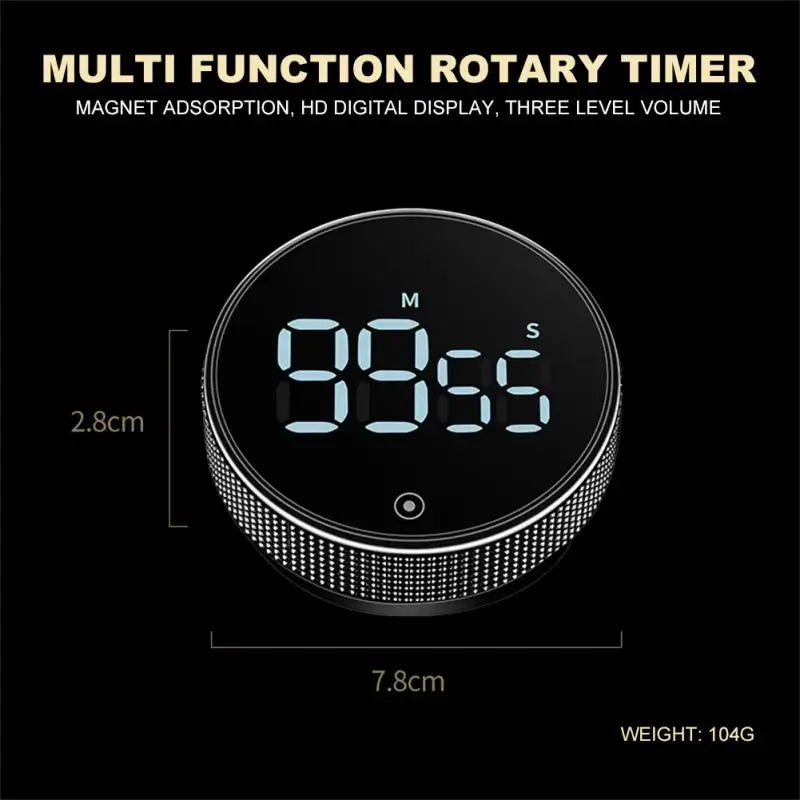 LED Digital Kitchen Timer Study Stopwatch Magnetic
