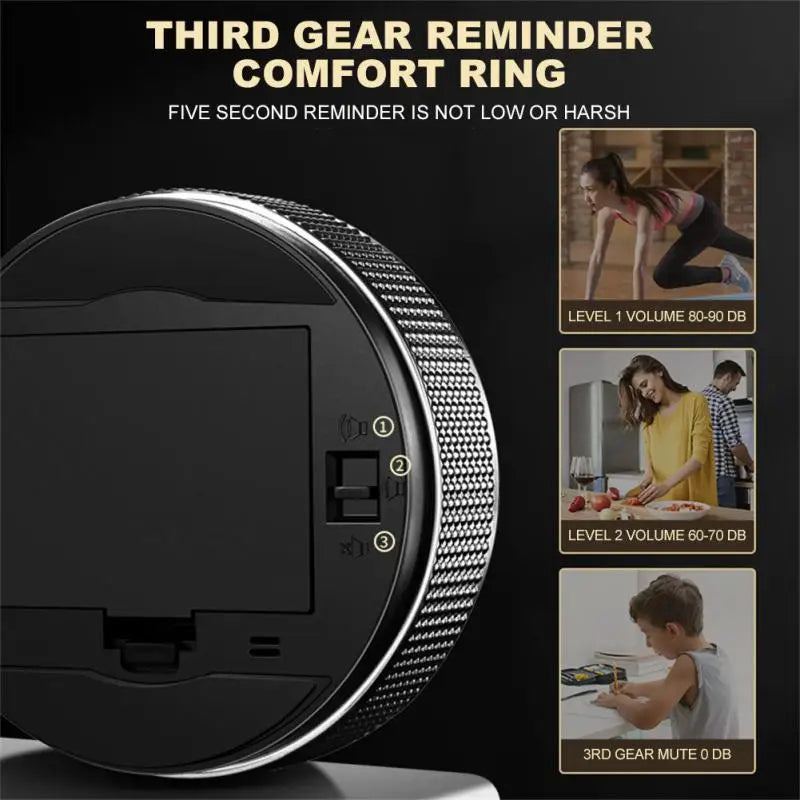LED Digital Kitchen Timer Study Stopwatch Magnetic