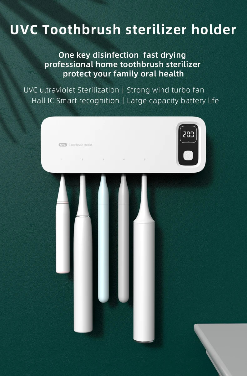 UV Toothbrush Sterilizer Rechargeable Fast Drying