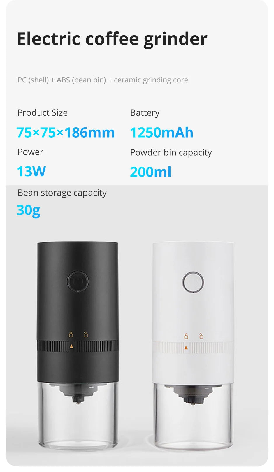 Coffee Grinder TYPE C USB Charge Professional