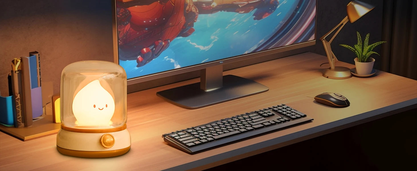 BANDIAN Mini Night Lamp Desktop LED Cute Flameless