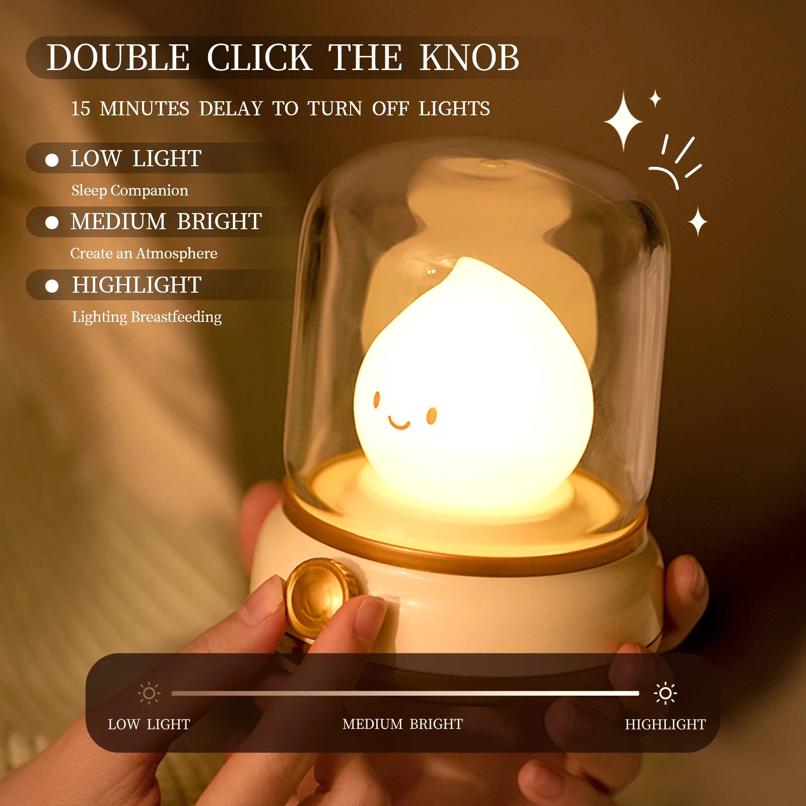 BANDIAN Mini Night Lamp Desktop LED Cute Flameless