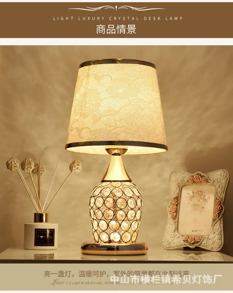 European-Style Crystal Table Lamp Ins Simple Modern