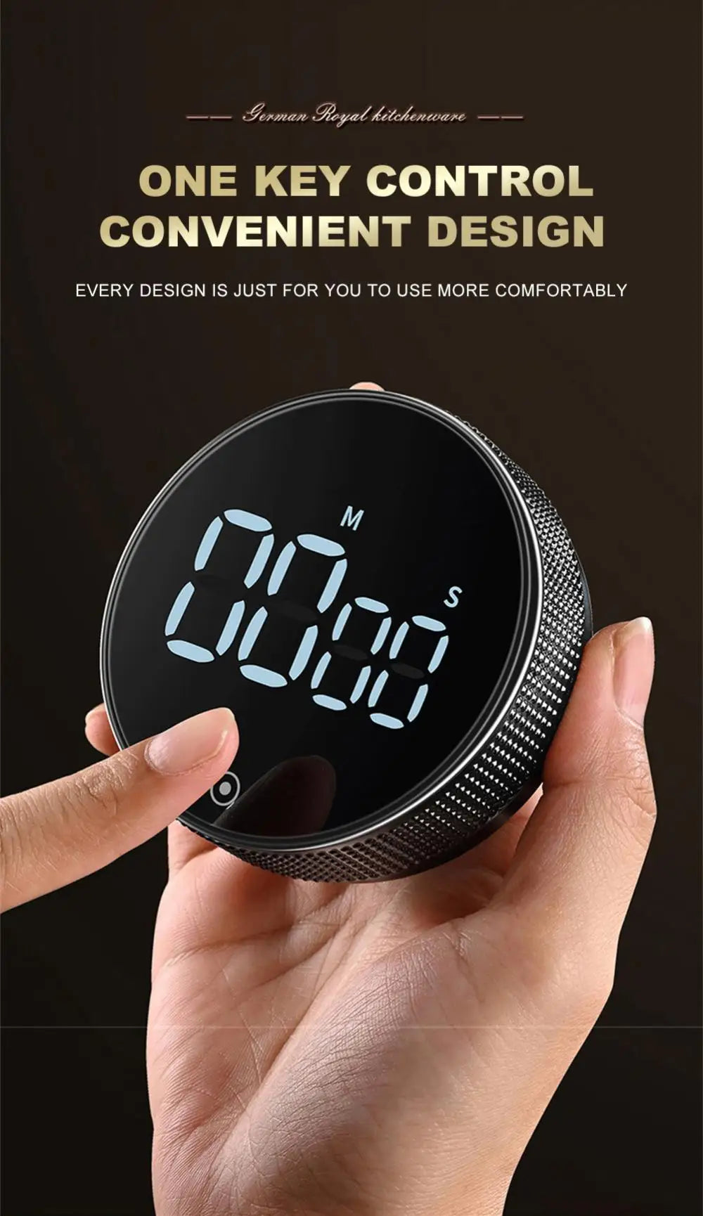 LED Digital Kitchen Timer Study Stopwatch Magnetic