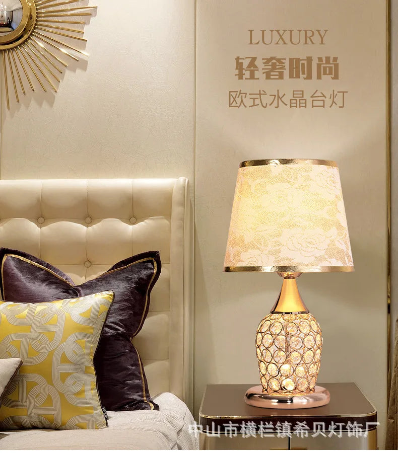 European-Style Crystal Table Lamp Ins Simple Modern